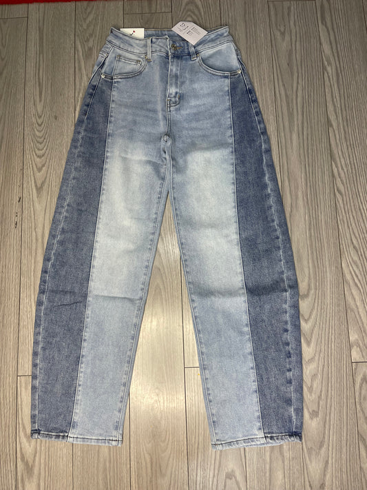 Jeans mujer bicolor efecto estilizador